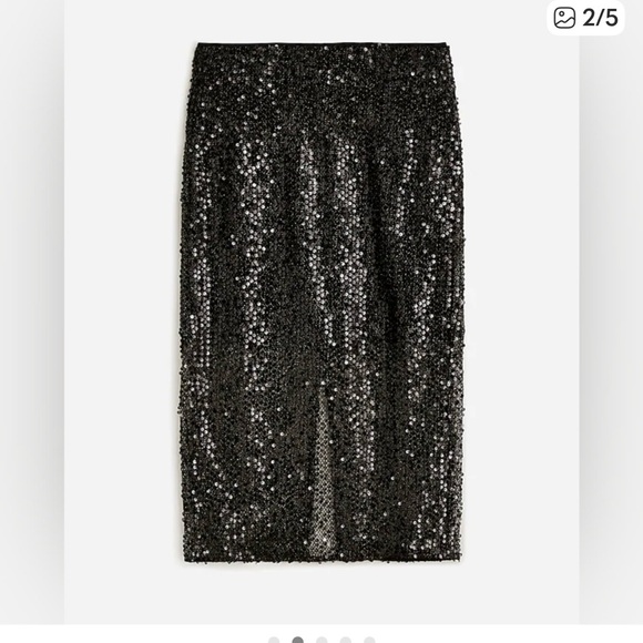 Black Sequin jcrew collection skirt - Picture 2 of 5